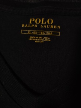 Ralph Lauren koszulka t-shirt w serek męska logo L