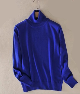 SWETER GOLF 40% KASZMIR KASZMIROWY NIEBIESKI XL