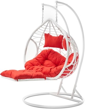ПОДВЕСНОЙ КРЕСЛО-ГАМАК С ПОДНОГКОЙ, БЕЛЫЙ, ДЛЯ 2 ЧЕЛОВЕК