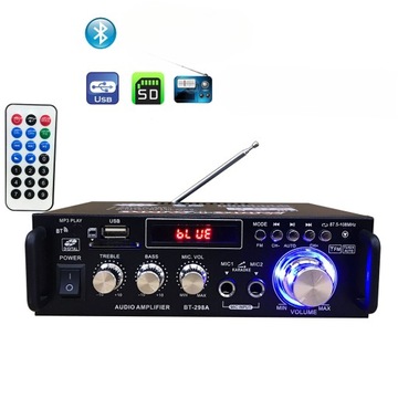 Mini Wzmacniacz Stereo Bluetooth 5.0 Przenośny z Wejściem na Karty SD/USB