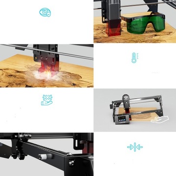 LONGER grawerka / wycior laserowy RAY5 10W 60W + rolki 360° + pompka + PODKŁADKA XL