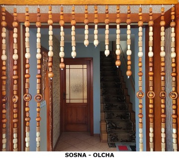 ВЫРЕЗ ШТОРЫ - ЭКРАН ДЕРЕВЯННЫЕ БУСЫ -100см -