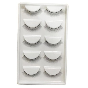 5 пар полосок для наращивания ресниц Practice Lashes 8 мм белого цвета