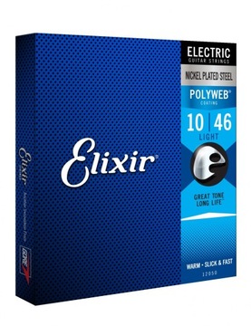 Struny do gitary elektrycznej Elixir 12050 Nickel POLYWEB Coating 10-46