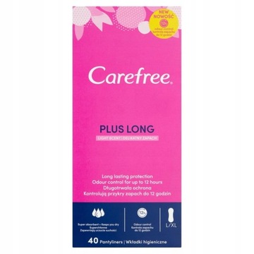 CAREFREE WKŁADKI 40SZT PLUS LONG LIGHT SCENT
