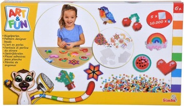 БОЛЬШОЙ НАБОР ЦВЕТНЫХ ГЛАДИЛЬНЫХ БУСИН 10000 ШТ + ШАБЛОНЫ