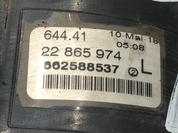 HALOGEN LEVÝ PŘEDNÍ OPEL INSIGNIA A 22865974 HATCHBACK 08-17