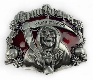 Grim Reaper śmierć klamra czerwona spinka zapinka