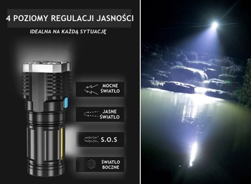 МОЩНЫЙ ФОНАРЬ НА 5 ЛАМП, БЕСПРОВОДНОЙ СВЕТОДИОДНЫЙ ПОИСК