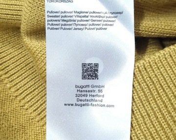 BUGATTI 7750 25552 Regular Fit Wool Męski Wełniany Sweter Golf Jak NOWY L