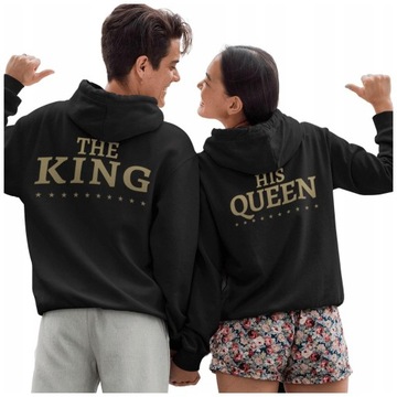 Zestaw Bluzy z Kapturem Dla Par Prezent King Queen