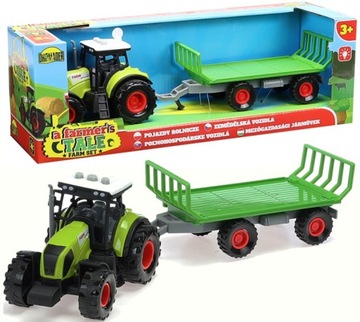 TRAKTOR Z PRZYCZEPĄ NAPĘD ŚWIATŁO DŹWIĘK FARMA