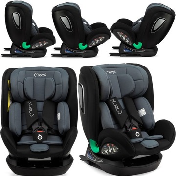 FOTELIK SAMOCHODOWY 2w1 - MoMi URSO CZARNY - i-SIZE 150cm ISOFIX 0-36kg