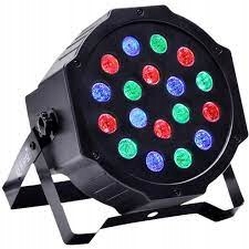 Reflektor sceniczny kolorofon LED PAR RGB 18 led DMX
