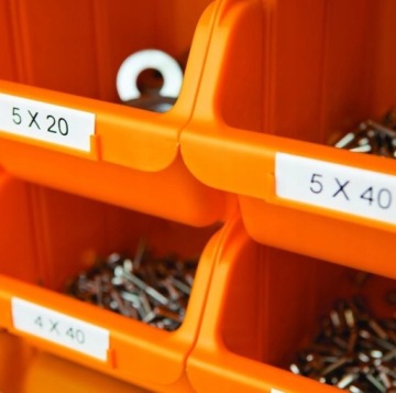 Dymo Rhino 18436, S0718500, 19 мм x 5,5 м, черный принт / оранжевая подложка,