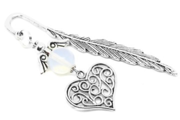 ZAKŁADKA DO KSIĄŻKI - ANIOŁ,OPALIT,SERCE+woreczek