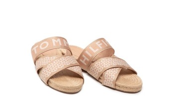 Tommy Hilfiger Klapki Damskie Boho Plecione Espadryle Sandrift r. 36