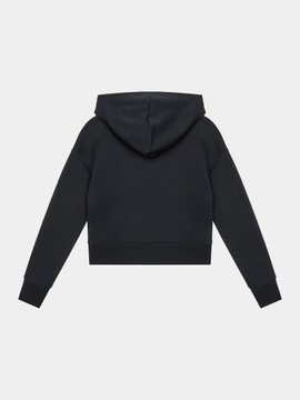 Under Armour Bluza Ua Rival Fleece Crop Hoodie 1379517 Czarny Loose Fit