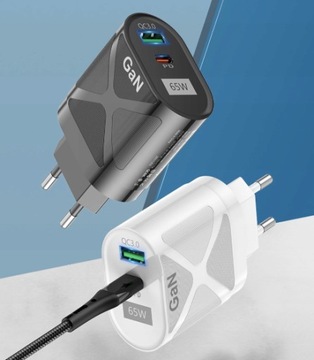 СЕТЕВОЕ ЗАРЯДНОЕ УСТРОЙСТВО МОЩНОСТЬЮ 65 ВТ С USB-ПОРТАМИ, PD 3.0