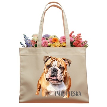 DUŻA TORBA PIES BULL DOG BULLDOG + IMIĘ PSA PUPIL