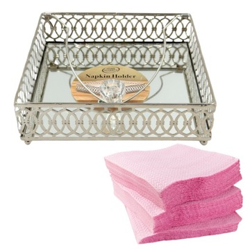 SERWETNIK GLAMOUR SREBRNY 16,8x16,8cm HOME ACCENTS