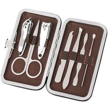 ZESTAW DO MANICURE PAZNOKCI PEDICURE DUŻY AKCESORIA CĄŻKI PRZYBORNIK W ETUI