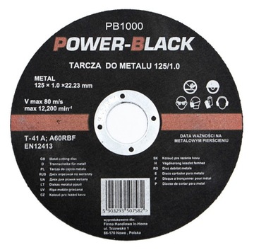 TARCZA DO CIĘCIA METALU STALI 125 x 1 INOX TARCZE