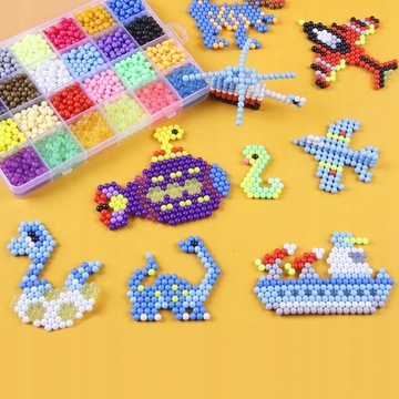 ВОДЯНЫЕ БУСЫ БОЛЬШОЙ НАБОР ШАБЛОНЫ АКСЕССУАРЫ MAGIC BEADS 2800шт ПОДАРОК