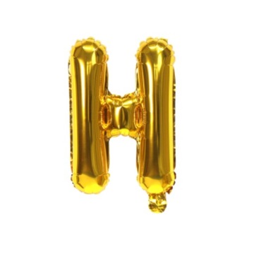 BALON FOLIOWY LITERKA H ZŁOTA 40 CM BALONY FOLIOWE LITERKI URODZINY