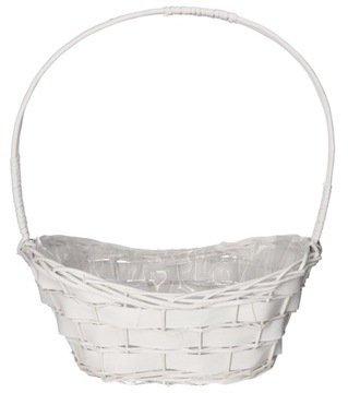 БОЛЬШАЯ ПРОЧНАЯ ПЛЕТЕНАЯ КОРЗИНА, БЕЛЫЕ ПОДАРОЧНЫЕ КОРЗИНЫ