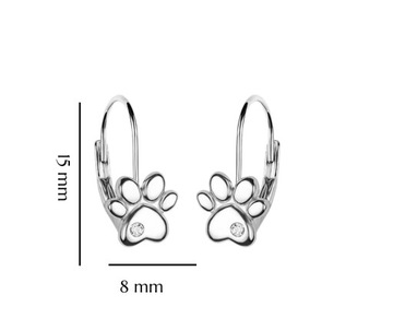 Srebrne Kolczyki Dla Dziewczynki Łapki Pies Kot Angielskie Prezent SREBRO