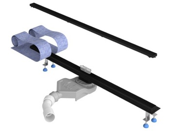 Линейный слив черный низкий узкий Waterway 80 см