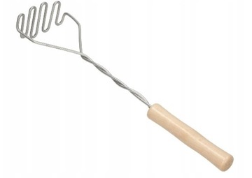 TŁUCZEK UBIJAK DO ZIEMNIAKÓW DREWNIANA RĄCZKA 36CM
