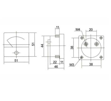 Miernik analogowy panel amperomierz 20A