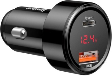 ŁADOWARKA SAMOCHODOWA BASEUS MAGIC CCMLC20C-01 45W 5A 1X USB-A 1X USB-C QC