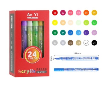 Pisaki Flamastry Mazaki AKRYLOWE Markery 24 szt