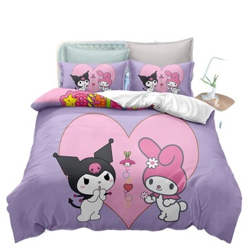 КОМПЛЕКТ ПОСТЕЛЬНОГО ПРИНАДЛЕЖНОСТИ SANRIO CARTOON KUROMI ПОДОХВАННИК 160X200