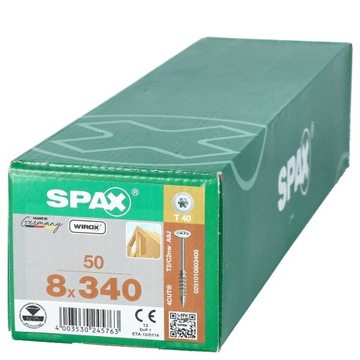 Wkręty konstrukcyjne SPAX 8x340 ciesielskie 10szt