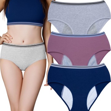 3x MAJTKI MENSTRUACYJNE FIGI DAMSKIE WYSOKI STAN BAWEŁNIANE ORYGINALNE XL