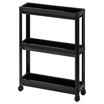 IKEA VESKEN wózek regał CZARNY 54x18x71