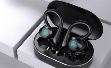 БЕСПРОВОДНЫЕ СПОРТИВНЫЕ НАУШНИКИ BLUETOOTH С МИКРОФОНОМ POWERBANK