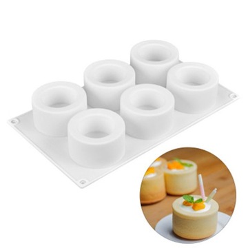 Forma silikonowa do MYDEŁ MASY ODLEWÓW WOSKÓW CYLINDER 6 GNIAZD