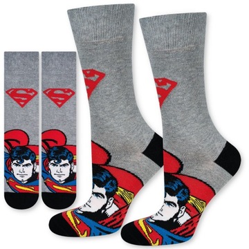 SKARPETY MĘSKIE BAWEŁNIANE SUPERMAN SOXO PREZENT DLA CHŁOPAKA NA URODZINY