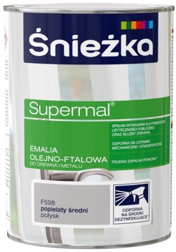 ŚNIEŻKA FARBA OLEJNO-FTALOWA POPIELATY ŚREDNI 0,8L