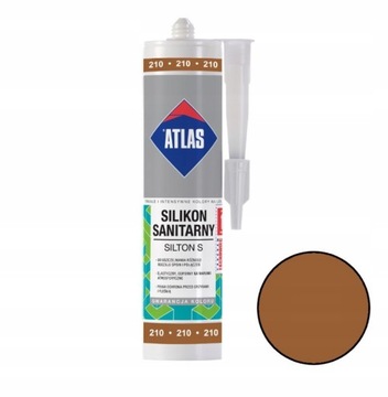 ATLAS SILIKON SANITARNY 210 KAKAO ŁAZIENKA WC ODPORNY NA PLEŚŃ UV 280ml