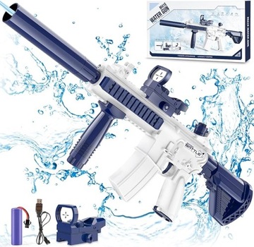 PISTOLET NA WODĘ ELEKTRYCZNY MIOTACZ ŁADOWANIE USB 62CM MOCNY NIEBIESKI