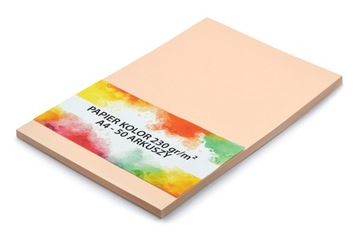 Papier kolorowy A4 brystol 230g 50 ark beżowy