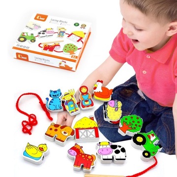 VIGA STRINGER ДЕРЕВЯННАЯ РЕЗЬБА FARMA BLOCKS MONTESSORI