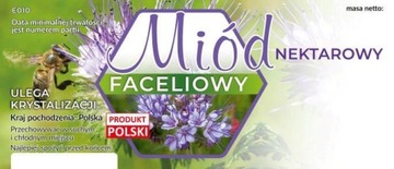 Etykiety na miód nektarowy Faceliowy op. 100 szt