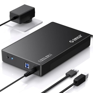 Черный чехол Orico для накопителя SATA 3,5 дюйма USB 5 Гбит/с + кабель USB 3.0, блок питания